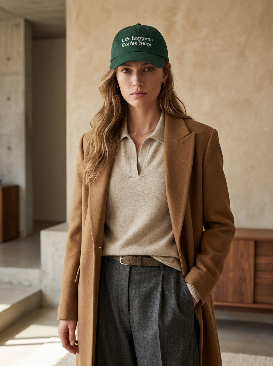 Life happens, coffee helps. / Dad Hat