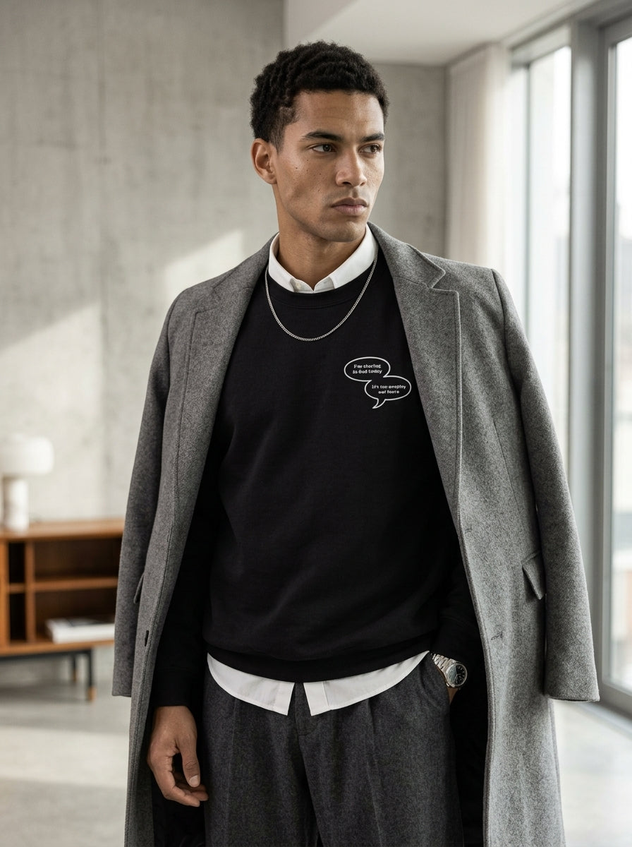 I’m staying in bed today, it’s too peopley out there. / Sweatshirt