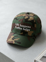 Life happens, coffee helps. / Dad Hat