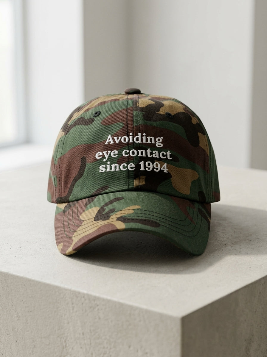 Avoiding eye contact since 1994 / Dad Hat