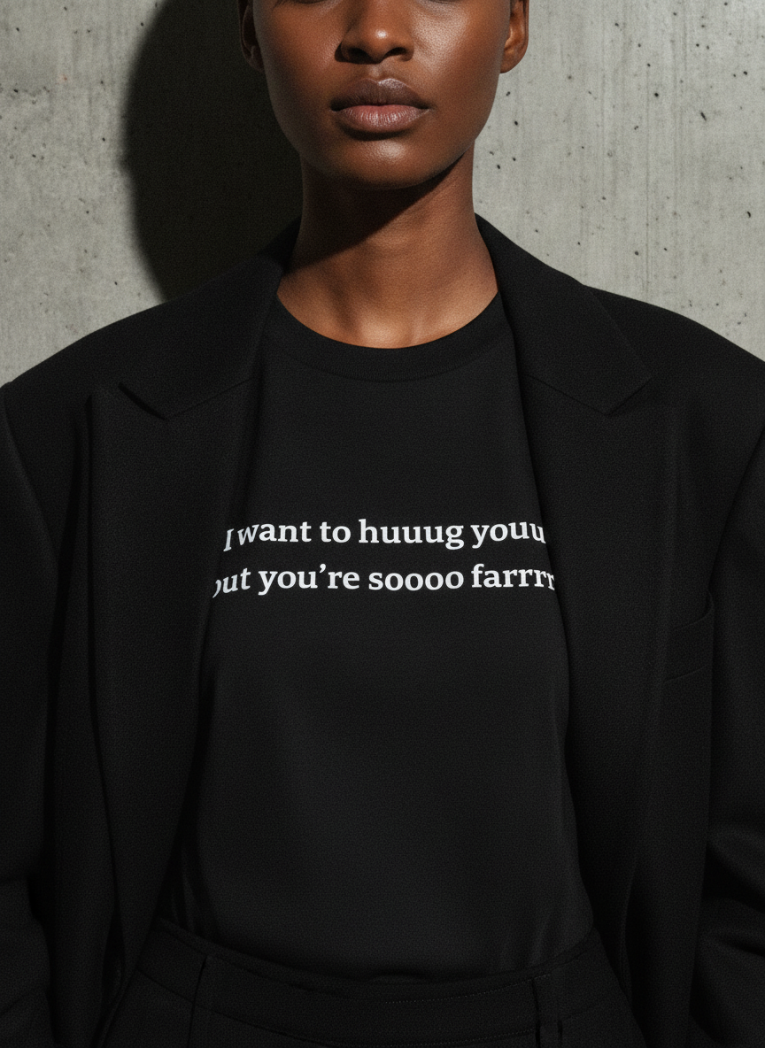 I want to huuuug youuuuu but you’re sooooo farrrrrr / Tee