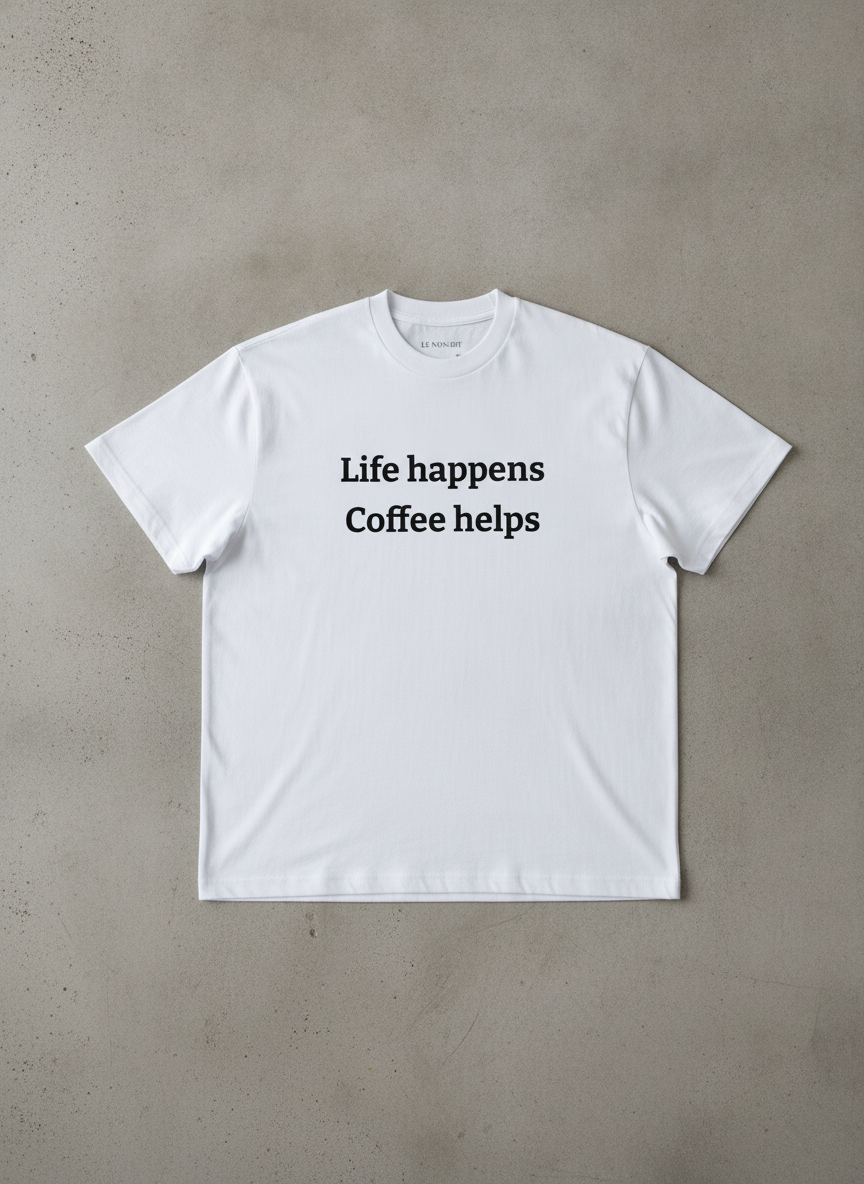 Life happens, coffee helps. / Tee